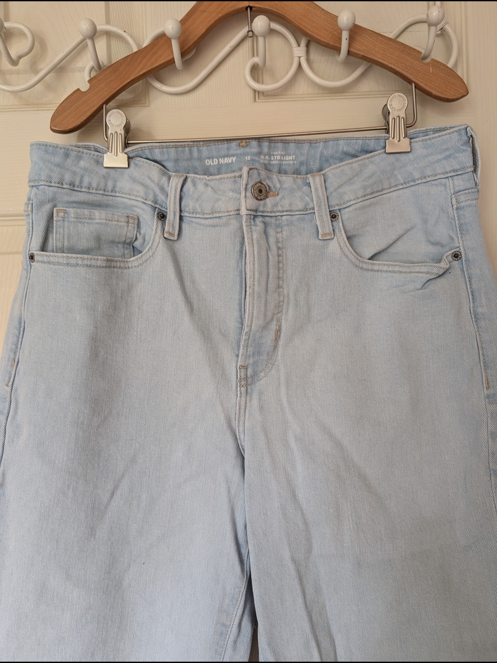 NWOT Old Navy High-Rise OG Straight Leg Light Blue Jeans 12 - Picture 2 of 4